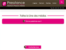 Tablet Screenshot of presstance.com